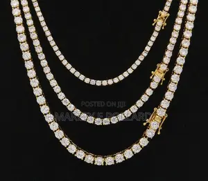 Quality Gold/Silver Plated Diamond Tennis Chain