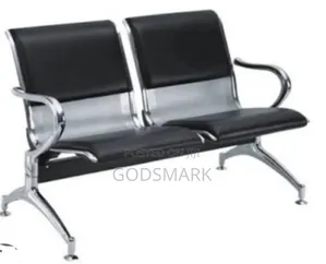2 in 1 Reception/Airport Awaiting Chair With Leather Back.