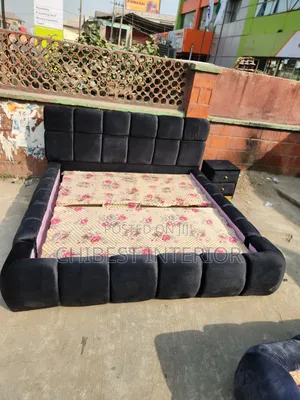 Black Six by Six Bed Stand With Side Drawer