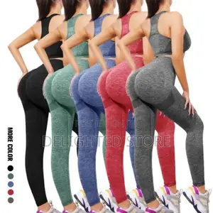 2pcs Seamless High Stretch Ladies Gym Wear Set (One Size Fit All)