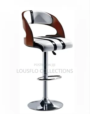 Italian Leather Wooden Adjustable Bar Stool