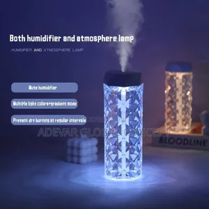 1l Crystal Humidifier Usb Air Purifier Diffuser Night Lamp