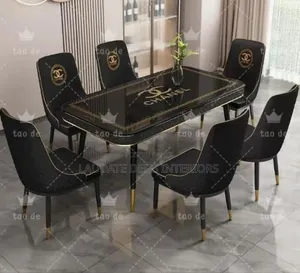 New Imported 6 Sitters Designed Marble Top Dining Table