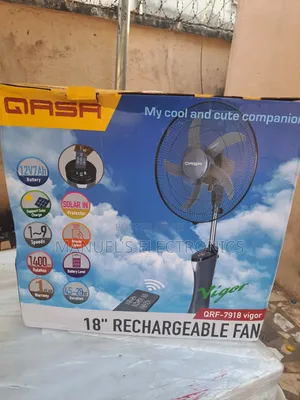 18" QASA 18inch Rechargeable Standing Fan Copper Coil