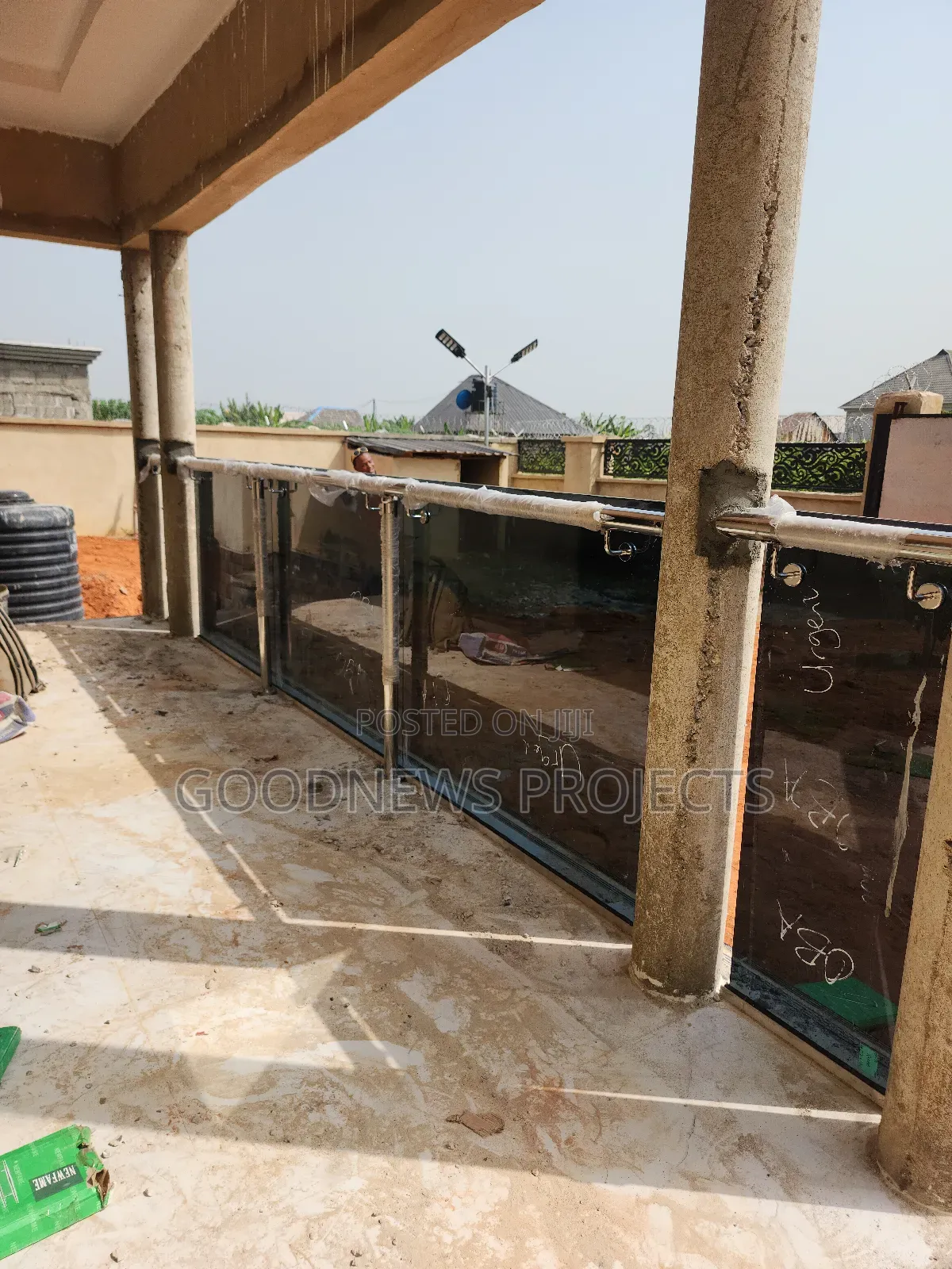 Dark Gray Glass Handrail