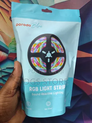 Porodo Blue RGB 16.4 Ft Light Strip Sound Reactive Lighting