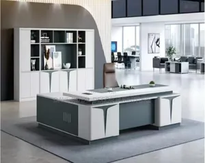 Quality Executive Office Table and Bookshelf