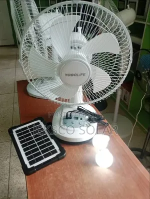 Solar Rechargeable Table Fan Yobolife.