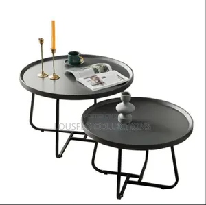 Quality 2in1 Wooden Round Center Table With Rot Iron Leg