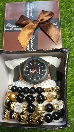 Wrist Watch and Hand Beads Set