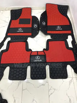 Red and Black Logo Leather Foot Mat for Lexus Rx300/330/350