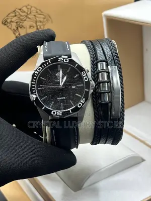 Versace Quality Men Genuine Leather Wristwatch