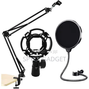 Table Clamp Microphone Stand With Shock Mount Pop Filter