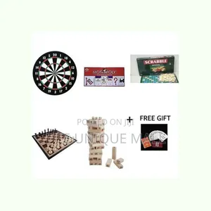 5 in 1 Board Games (Dart, Monopoly,Scrabble,Chess and Jenga)