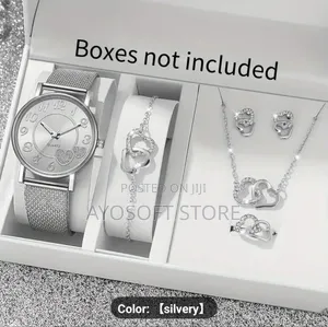 6pcs/Set Fashionable Pointer Style Women's Quartz Watch