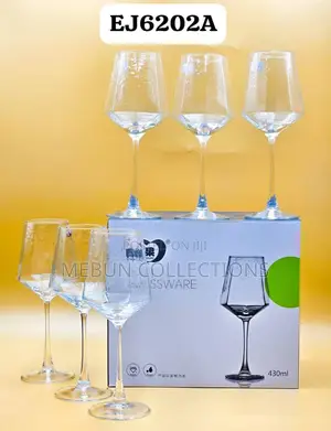 6pcs Diamond Goblet Wine Glass