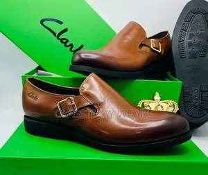 Original CLARKS Buckle Plain Shoe for Mature Men