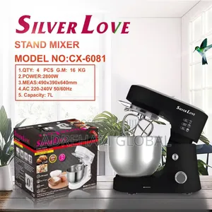 Silver Love 7L, Industrial Stand Mixer, 2800watts