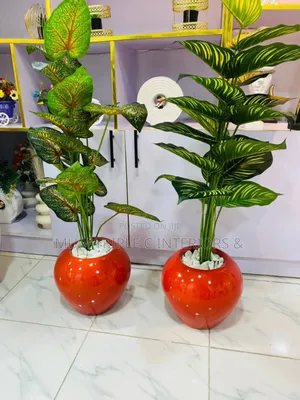 Glossy Red Exotic Vase and Flowers
