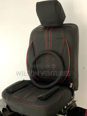 Luxury Car Seat Cover Black With Red Line