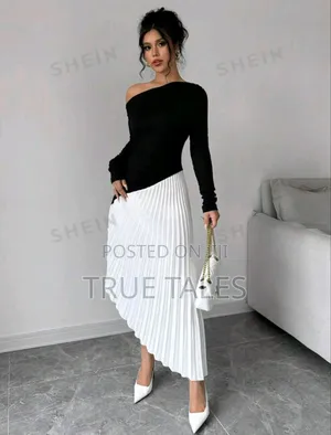Ladies Formal Black and White Outing and Party Dress