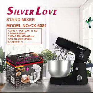 Silver Love 7l Industrial Stand Cake Mixer W/Rotating Bowl