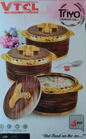 VTCL Diamond Gold Insulated Casserole 3 Set