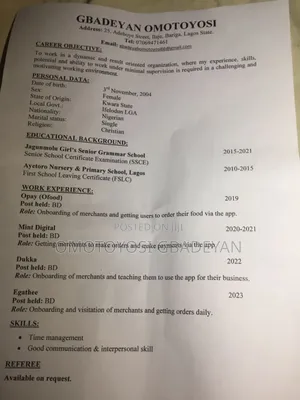 Miss Omotoyosi Gbadeyan