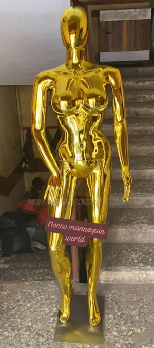 Size 12 Female Gold Chrome Mannequin. Yellow Gold