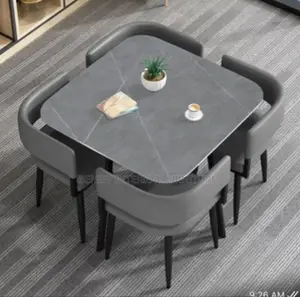 4 Seater Marble Top Dining Table and Chair