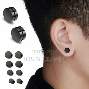 Black Magnetic Non Piercings Earrings for Men