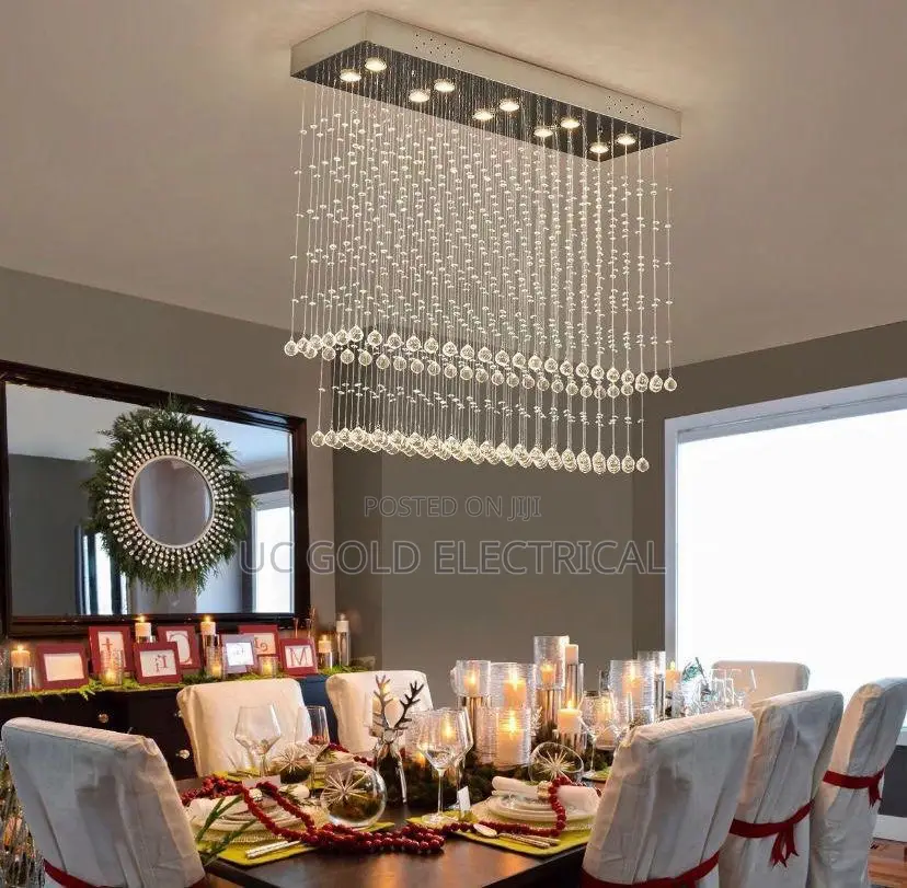 Modern Rectangular Crystal Chandelier