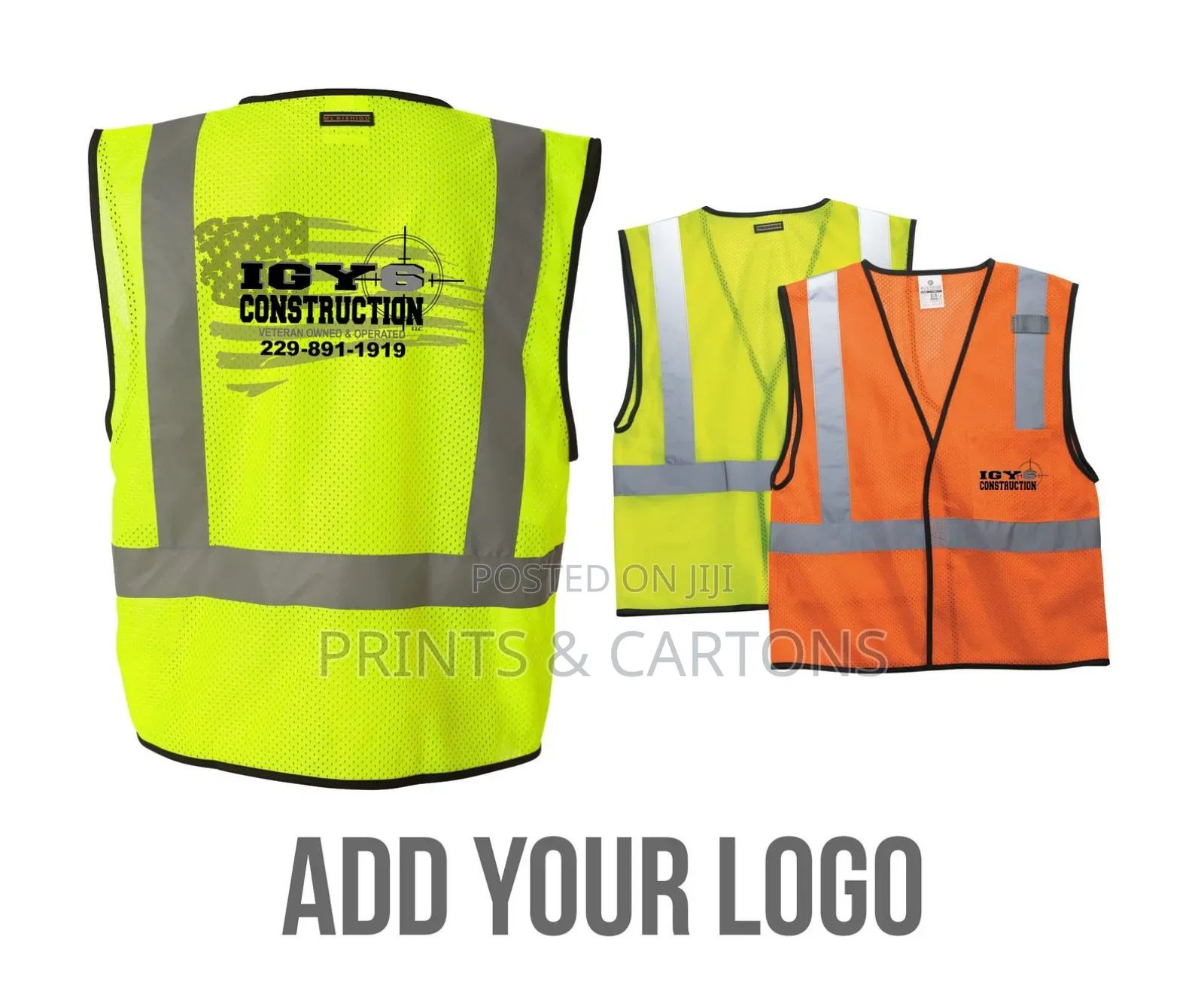 Printed Safety Jackets. " 