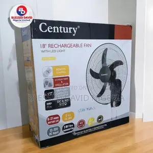 Century 18 Inches Wall Rechargeable Fan With Led Light