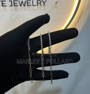 Cubic Zirconia Cz 14kt Unisex 925 Silver Plated Chain Tennis Bracelet