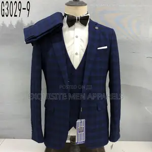 Quality Maligan 3pcs Checkers Suit for Men’S Wear