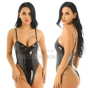 Plus Size Women Lingerie Leather Bodysuit Costume Bodycon Wear
