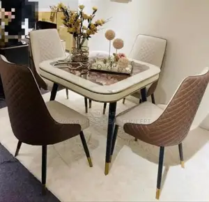 Luxury 4 Seaters Marble Dinning Set