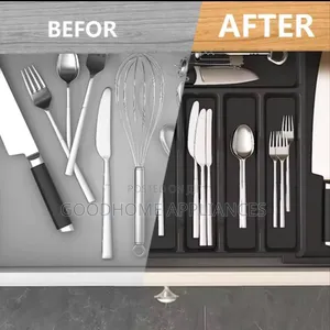 Storage Box, Adjustable Cutlery Rack,Plastic Drawer Storage