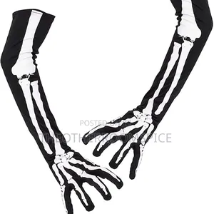 Skeleton Cosplay Adult Party Satin Hand Gloves
