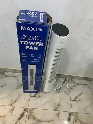 Maxi White 40" Oscillating Tower Fan And A Remote Control