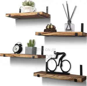 Metal Wall Mounted Bracket Wooden Shelve