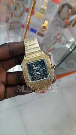 CALIGRAPH Gold Chain Black Dial