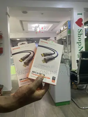 Porodo Type C to iPhone Braided Cable With Transparent Head