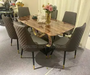 Luxury Unique Quality 6 Seater Marble Dining Set