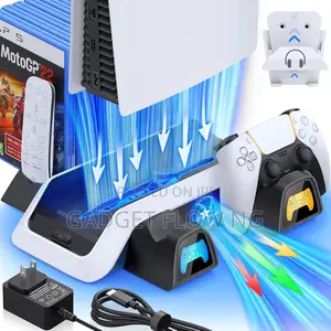 PS5 Stand With Cooling Station Dual Controller Charger