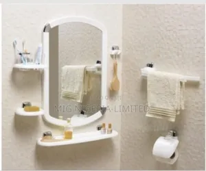 Premium White Bathroom Mirror Accessories Set