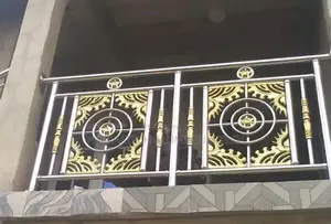 Stainless Handrails With Gold Design