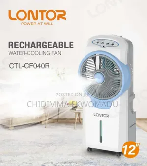 Lontor 12" Rechargeable Water Cooling Fan/Air Cooler