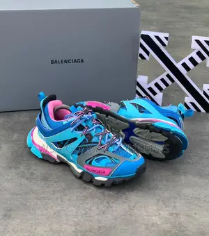 Balenciaga Track 1 Runner Blue and Pink Sneakers